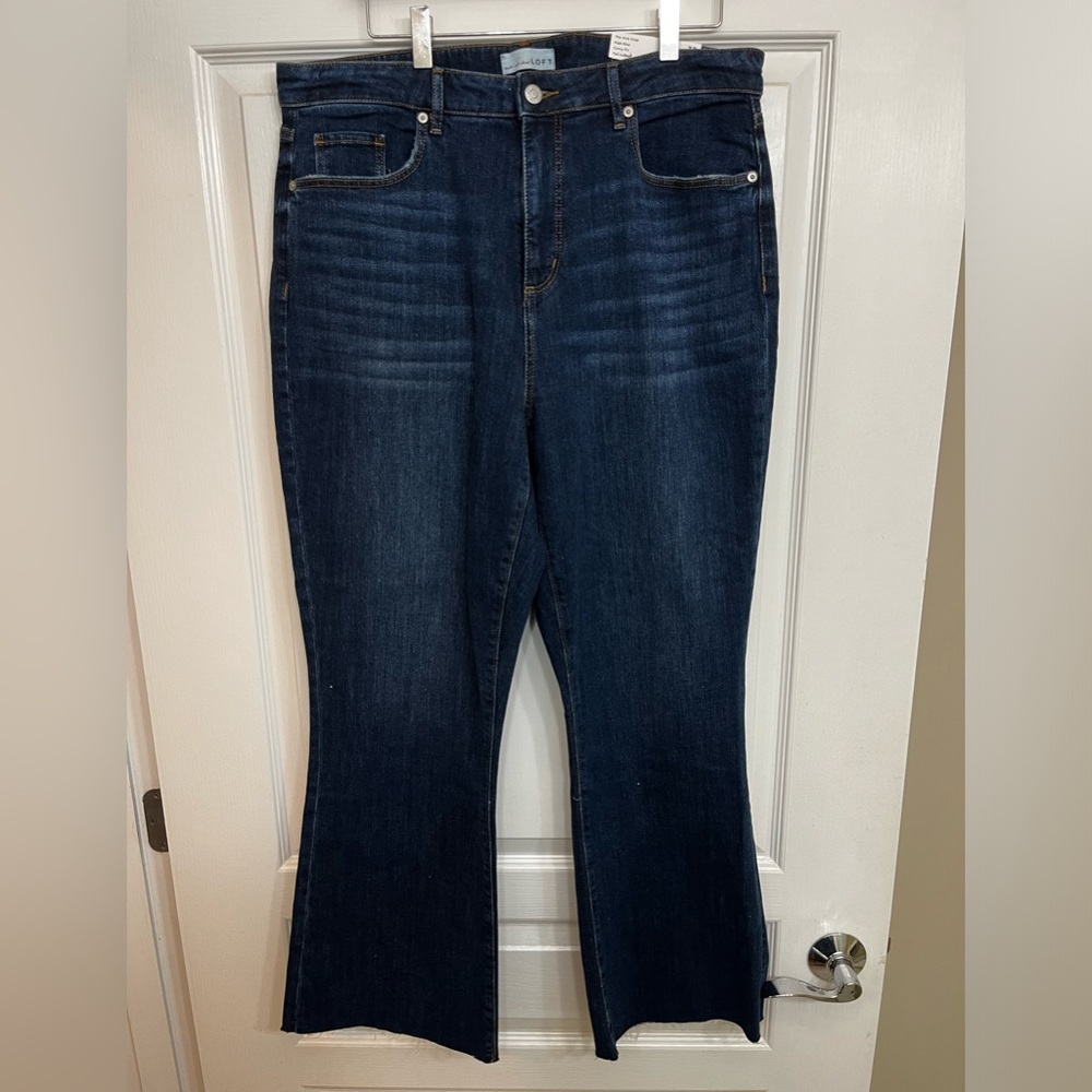 LOFT Tall Curvy High Rise Kick Crop Jeans in Pure Dark Indigo sz 32 Tall NWT